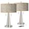 Al Fresco Vicki Brushed Nickel USB Table Lamps Set of 2