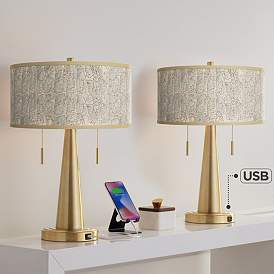 Image1 of Al Fresco Vicki Gold USB Table Lamps Set of 2