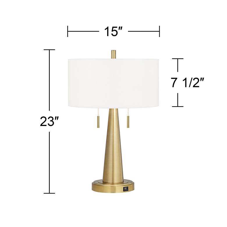 Image 7 Al Fresco Vicki Gold USB Table Lamps Set of 2 more views