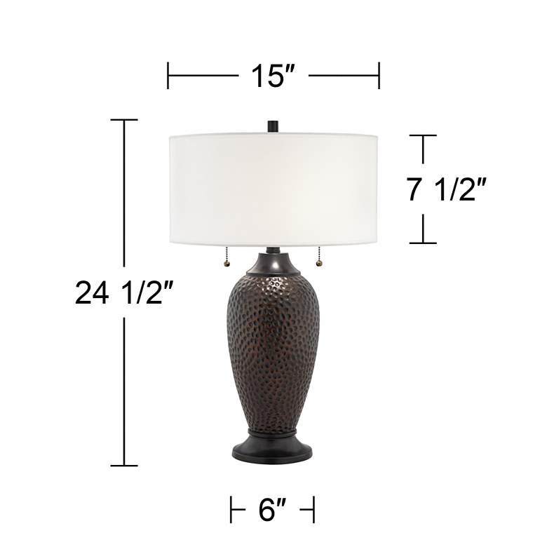 Image 4 Al Fresco Zoey Hammered Oil-Rubbed Bronze Table Lamps Set of 2 more views