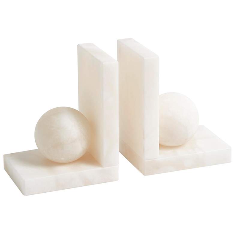 Image 2 Alabaster Ball Bookends-Pair