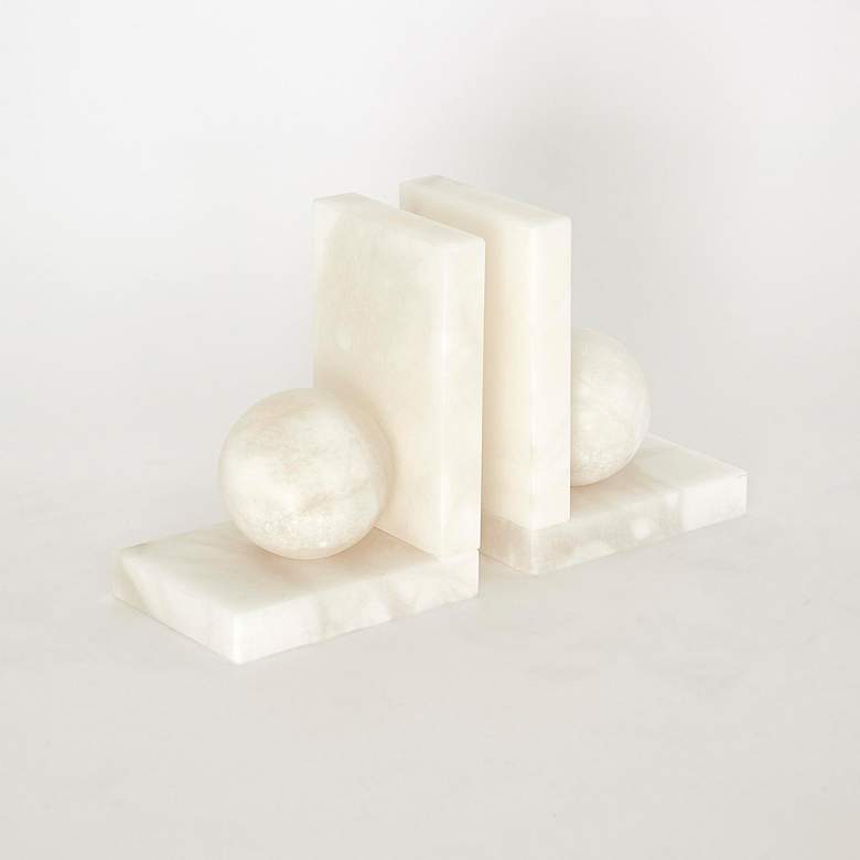 Image 3 Alabaster Ball Bookends-Pair more views