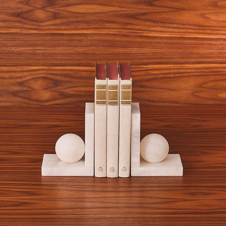 Image 4 Alabaster Ball Bookends-Pair more views