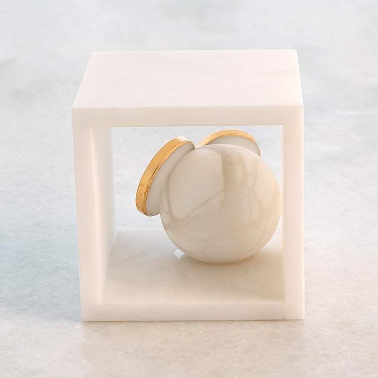 Image 5 Alabaster Big Eyed Owl in Cube-Sm more views