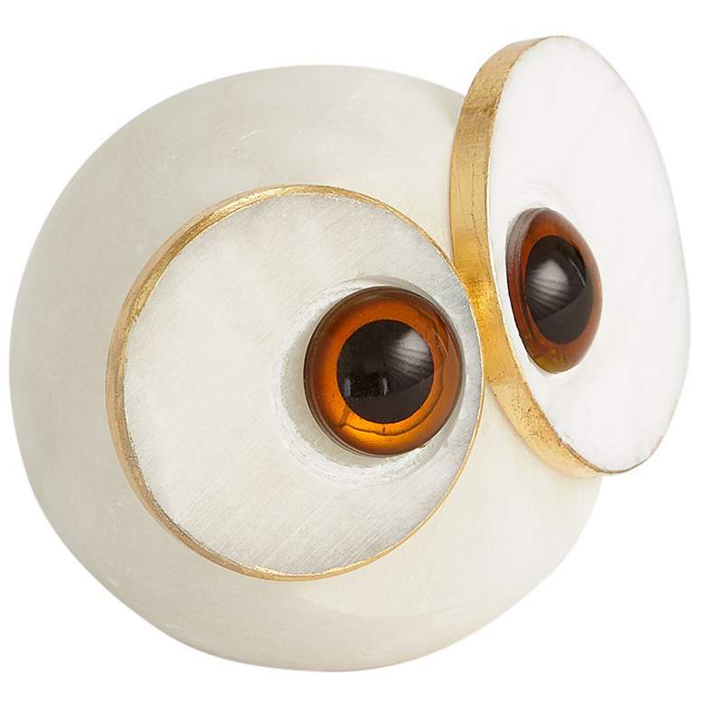 Image 1 Alabaster Big Eyed Owl-Med