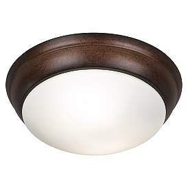 Image1 of Alabaster Glass Pepper Bronze 12 1/2" Wide Dome Ceiling Light
