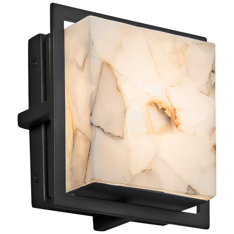 Image 1 Alabaster Rocks! Avalon 6 1/2 inch High Black LED Outdoor Wall Light