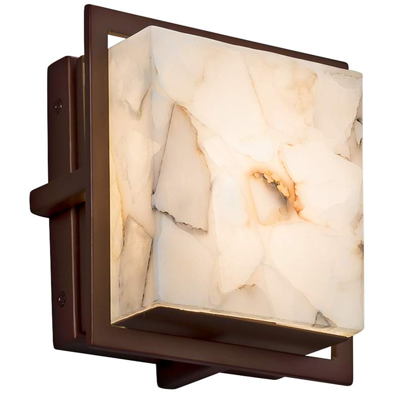 Image 1 Alabaster Rocks Avalon 6 1/2 inchH Bronze LED Outdoor Wall Light