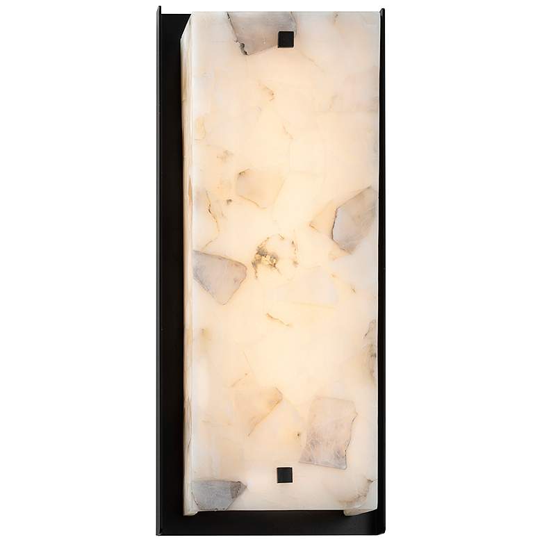Image 1 Alabaster Rocks Carmel 16" High Matte Black LED Outdoor Wall Light