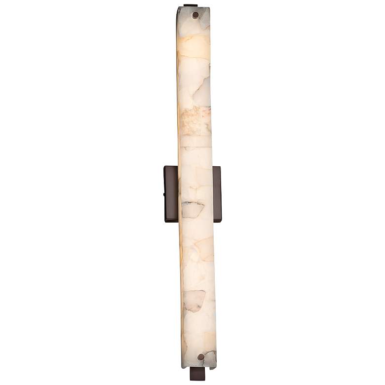 Image 4 Alabaster Rocks! Edge 30 1/2"W Drk Brnz LED Bath Light more views