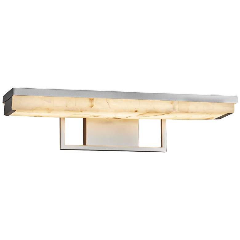 Image 1 Alabaster Rocks! Elevate 20 inchW Brushed Nickel LED Bath Light