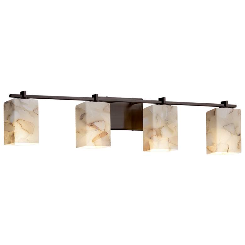 Image 1 Alabaster Rocks! - Era 4-Light LED Square Bath Bar - Flat Rim - Bronze