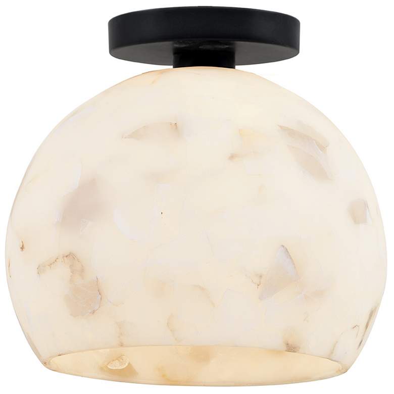 Image 3 Alabaster Rocks! Globe 10" Wide Matte Black Ceiling Light