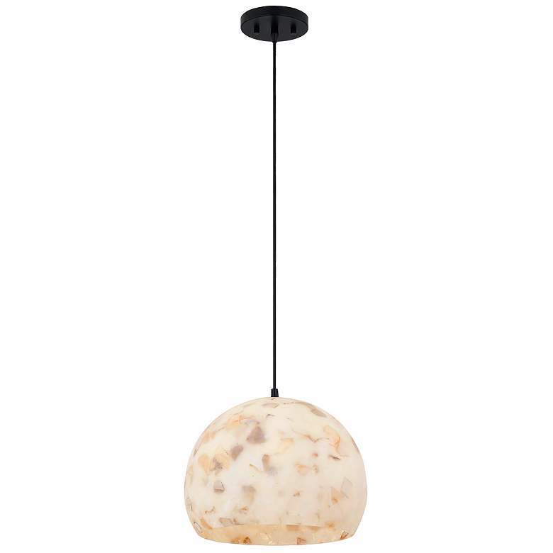 Image 2 Alabaster Rocks! Globe 10" Wide Matte Black Mini Pendant