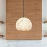 1_Alabaster Rocks! Globe 10" Wide Matte Black Mini Pendant
