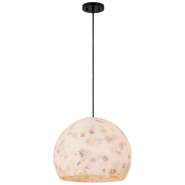 Image 1 Alabaster Rocks! Globe 13" Wide Matte Black Pendant