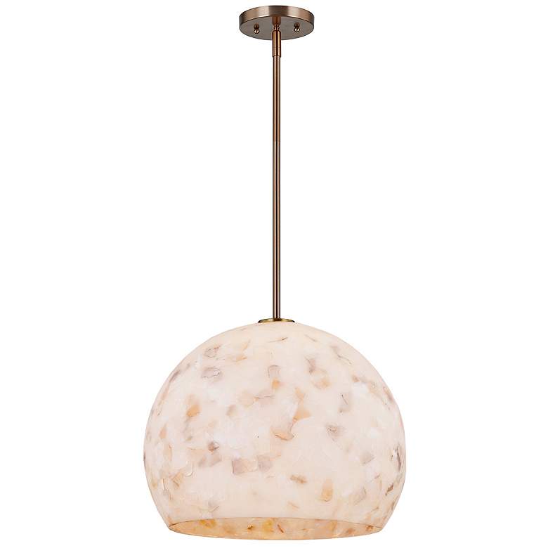 Image 1 Alabaster Rocks! Globe 17" Wide Brushed Brass Pendant