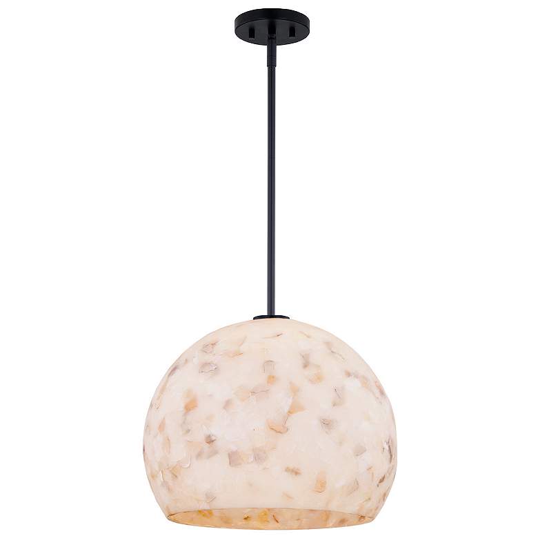 Image 1 Alabaster Rocks! Globe 17" Wide Matte Black Pendant