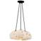 Alabaster Rocks! Globe 21.5" Wide 3-Light Matte Black Cluster Pendant