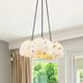 1_Alabaster Rocks! Globe 21.5" Wide 3-Light Matte Black Cluster Pendant