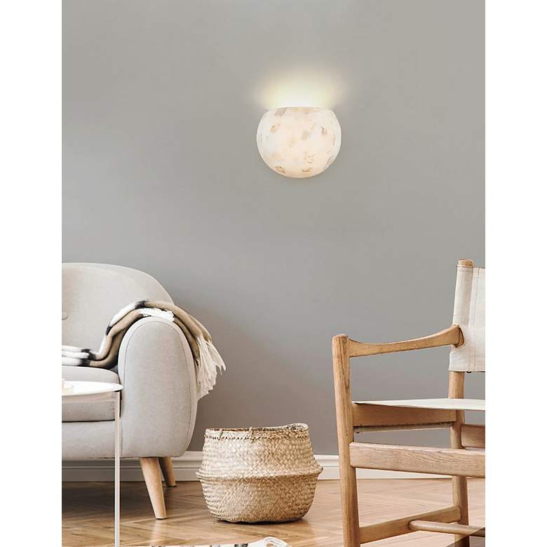 Image 3 Alabaster Rocks! Globe 8" High ADA Wall Sconce more views