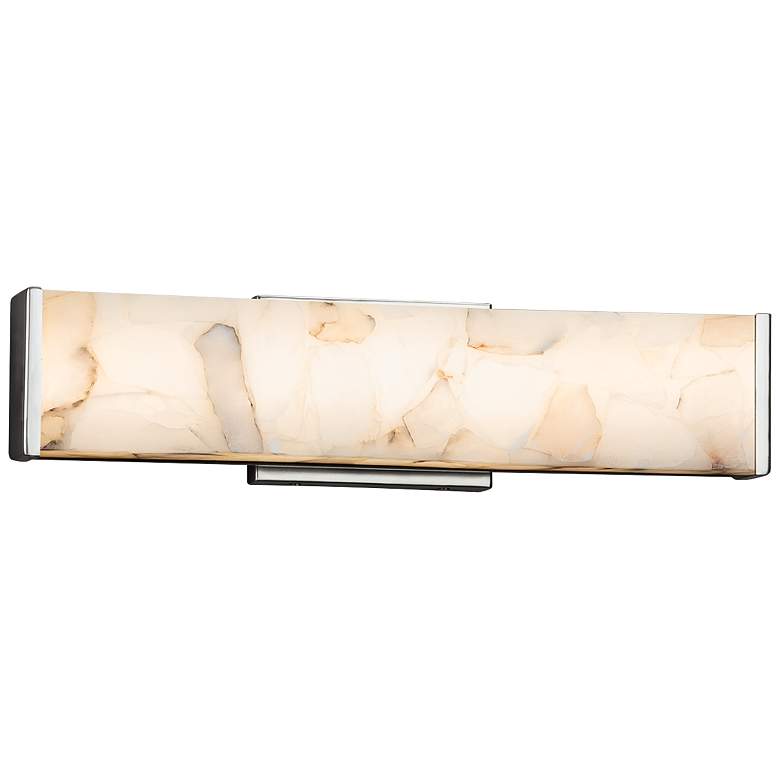 Image 2 Alabaster Rocks! Latitude 18 1/2 inchW Chrome LED Bath Light