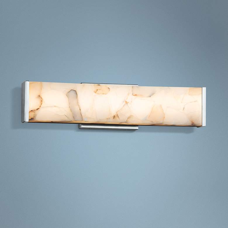 Image 1 Alabaster Rocks! Latitude 18 1/2"W Chrome LED Bath Light