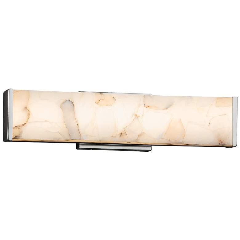 Image 2 Alabaster Rocks! Latitude 18 1/2 inchW Nickel LED Bath Light