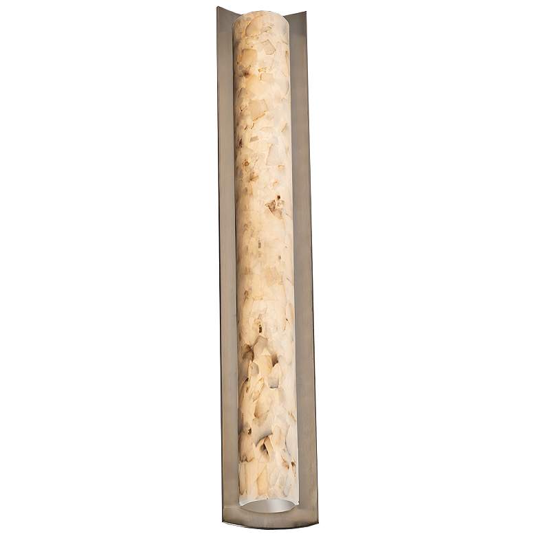 Alabaster Rocks! Lineate 30 inch Wide Brushed Nickel LED Bath Light more views