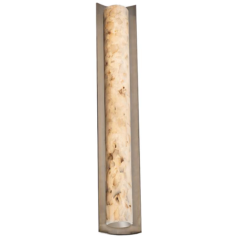 Image 3 Alabaster Rocks! Lineate 30 inch Wide Brushed Nickel LED Bath Light more views