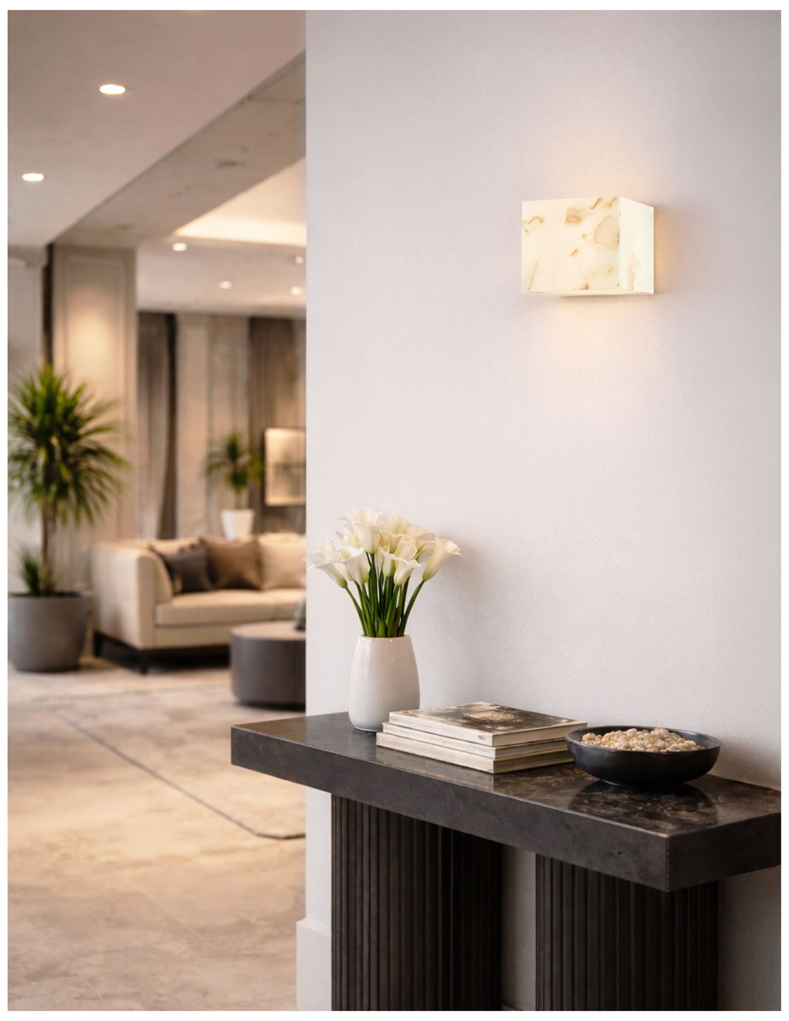 Image 5 Alabaster Rocks Medley 4.75" High Alabaster Rocks LED Wall Sconce more views