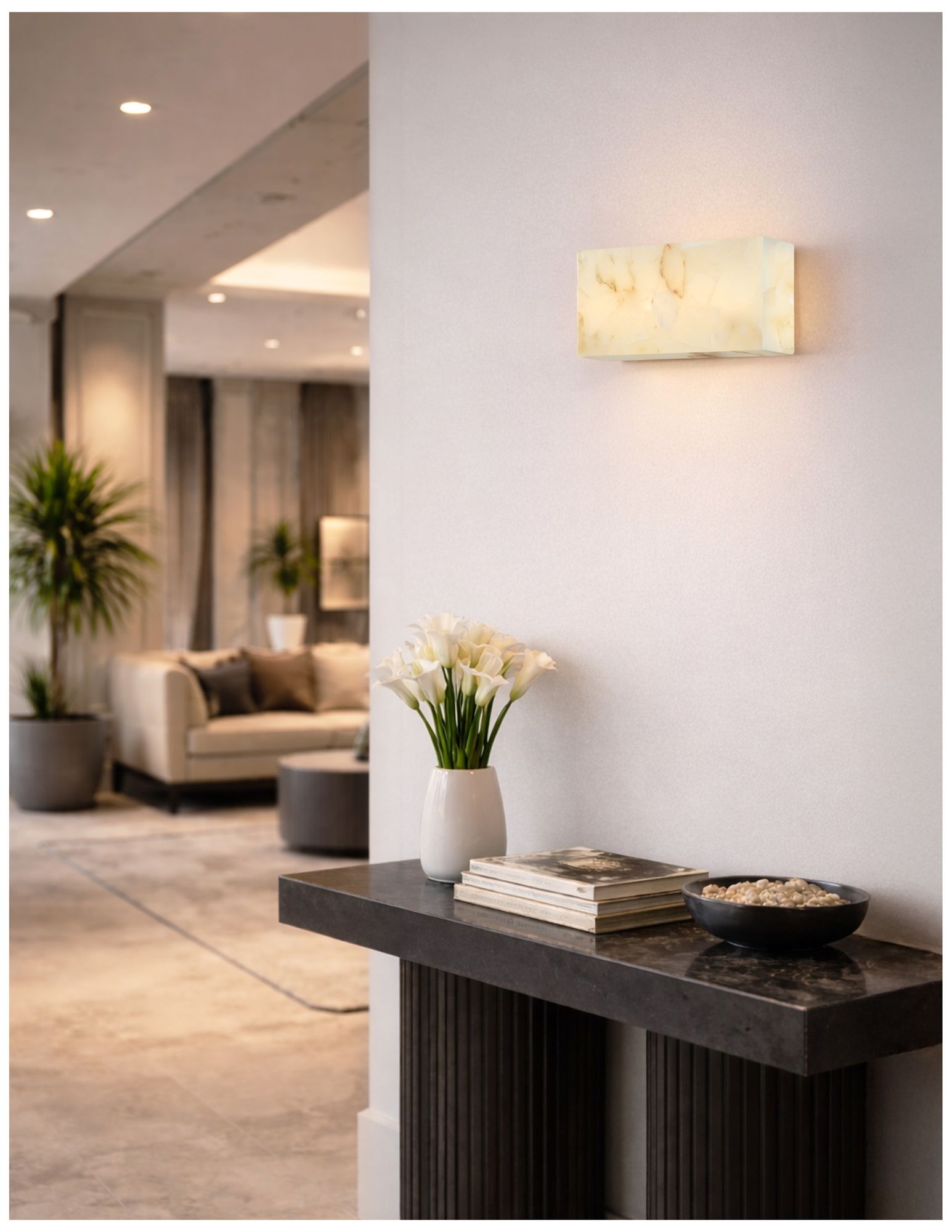 Image 6 Alabaster Rocks Medley 5" High Alabaster Rocks LED Wall Sconce more views