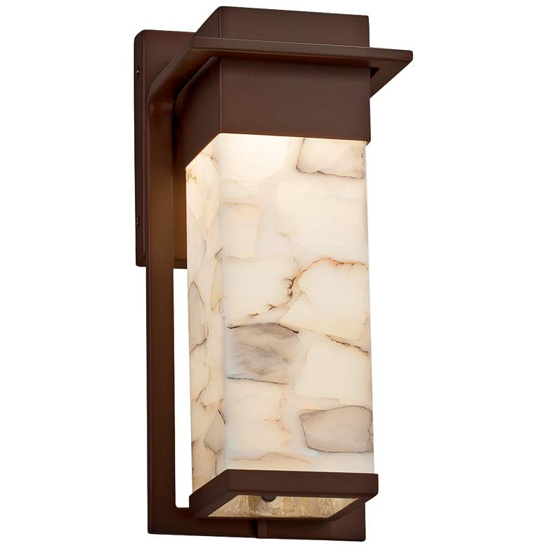 Image 1 Alabaster Rocks! Pacific 12 inch High Bronze LED Outdoor Wall Light