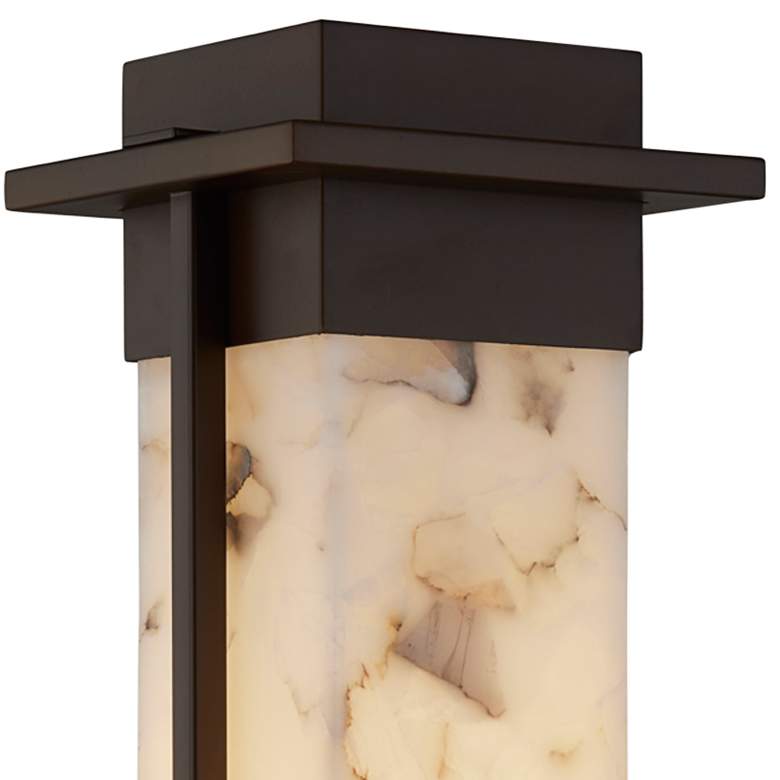 Image 2 Alabaster Rocks Pacific 7 inch Wide Dark Bronze LED Outdoor Post Light more views