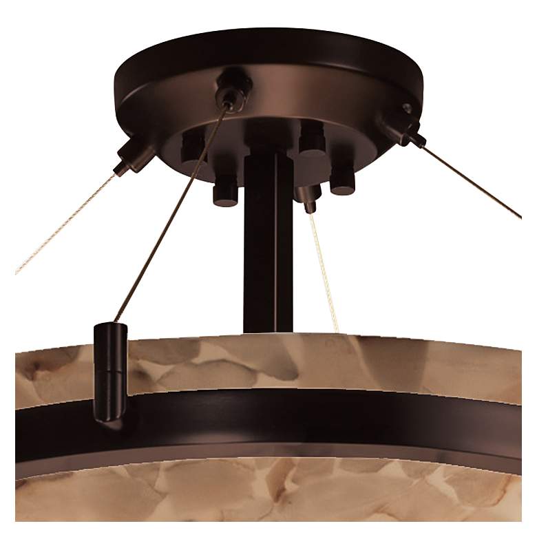 Image 3 Alabaster Rocks Ring 39" Wide Dark Bronze LED Ceiling Light more views