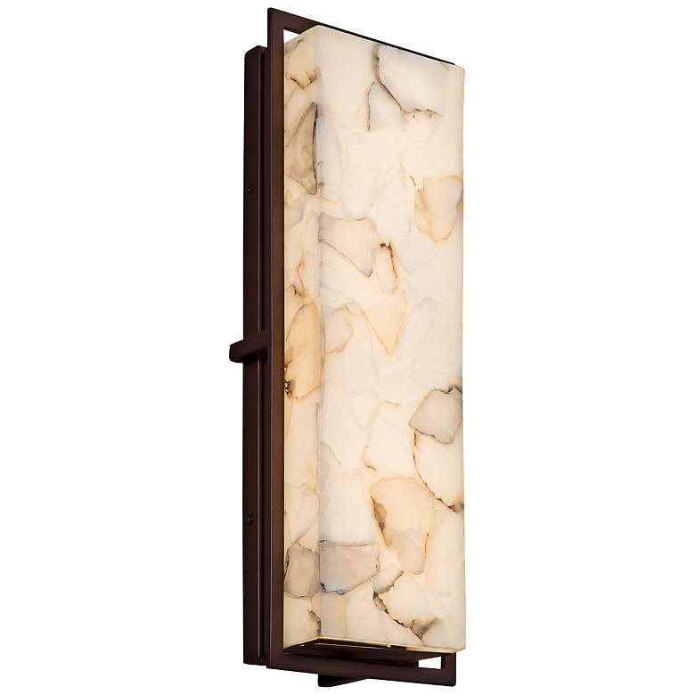 Image 1 Alabaster Rocks!™ Avalon 18"H Bronze LED Outdoor Wall Light