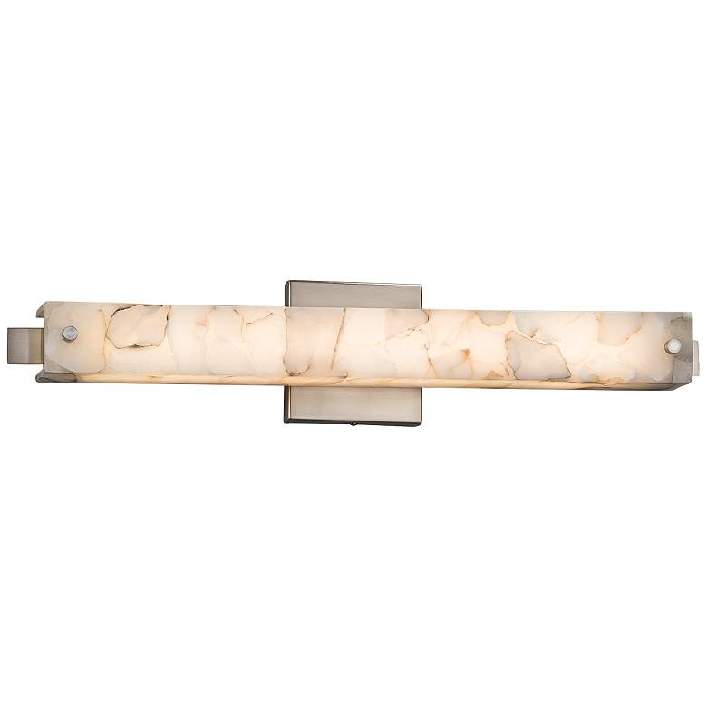 Image 1 Alabaster Rocks!™ Edge 23"W Brushed Nickel LED Bath Light
