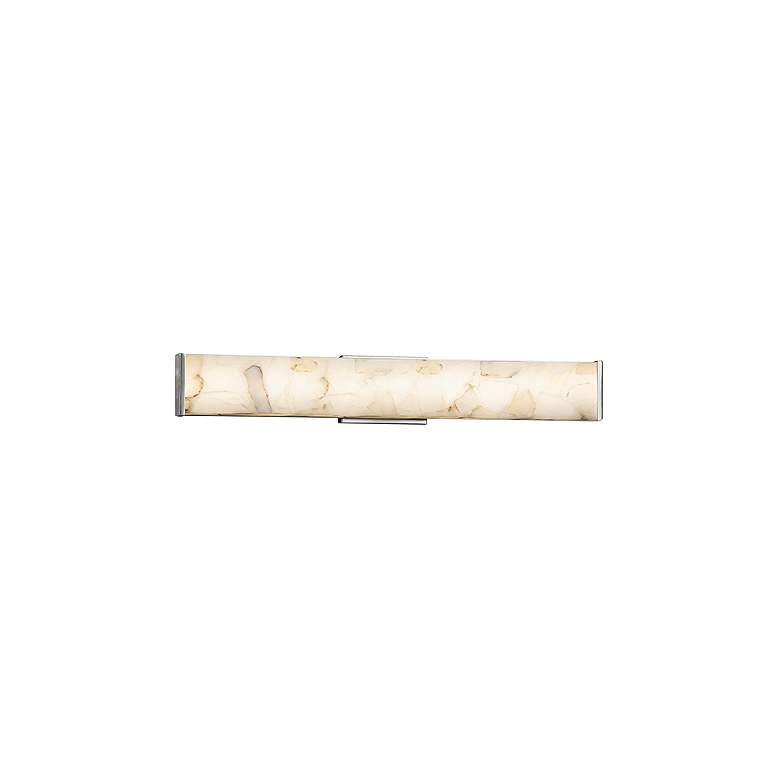 Image 1 Alabaster Rocks!™ Latitude 28 1/2"W Nickel LED Bath Light