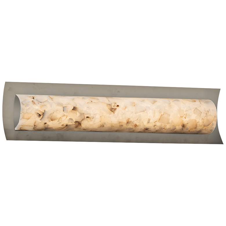 Image 1 Alabaster Rocks!™ Lineate 21 1/2"W Nickel LED Bath Light