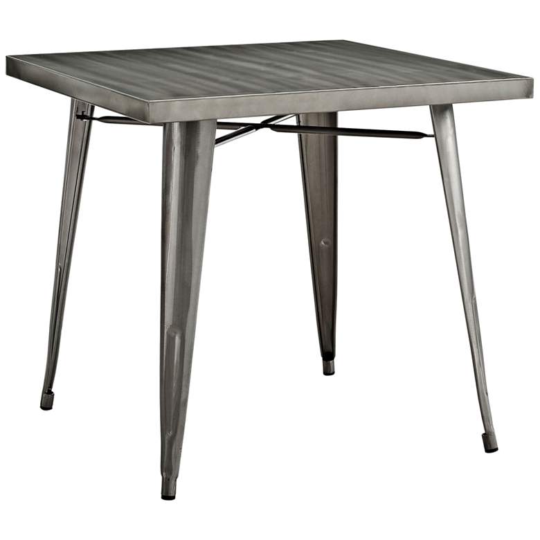 Alacrity 32&quot; Wide Gunmetal Gray Square Metal Dining Table