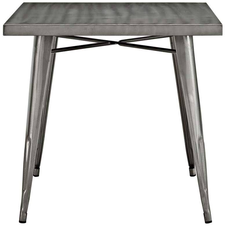 Image 2 Alacrity 32 inch Wide Gunmetal Gray Square Metal Dining Table more views