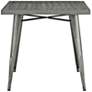 Alacrity 32" Wide Gunmetal Gray Square Metal Dining Table