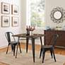 Alacrity 36" Wide Brown and Gunmetal Square Dining Table