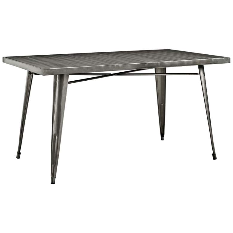 Image 1 Alacrity 59 1/2 inch Wide Gunmetal Gray Rectangular Dining Table