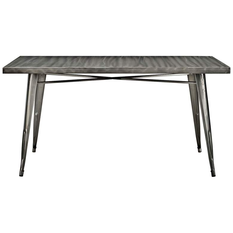 Image 2 Alacrity 59 1/2 inch Wide Gunmetal Gray Rectangular Dining Table more views