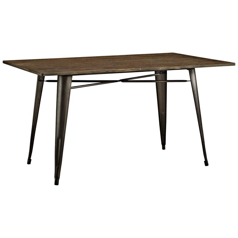 Image 1 Alacrity 59" Wide Brown and Gray Rectangular Dining Table