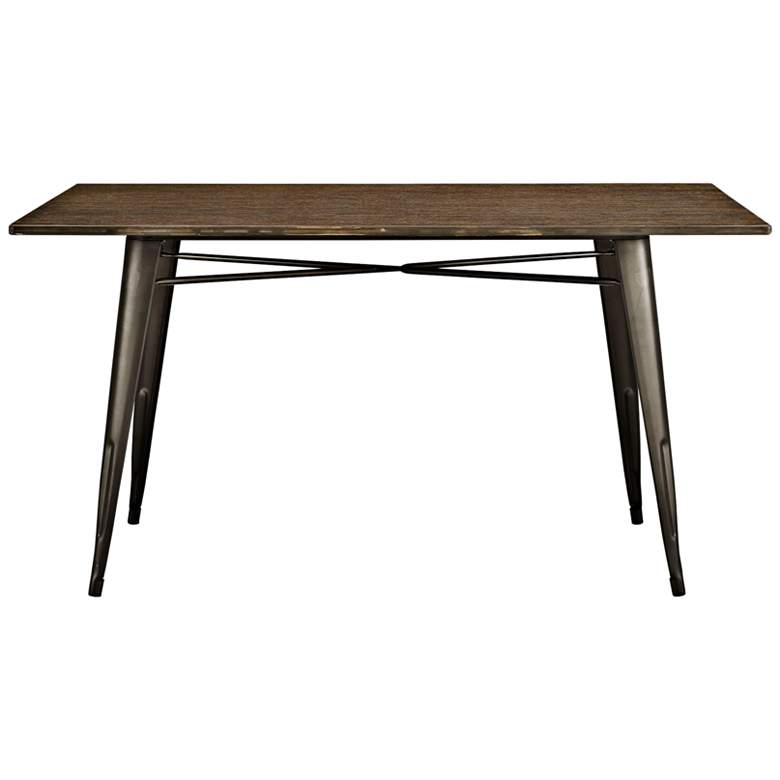 Image 2 Alacrity 59 inch Wide Brown and Gray Rectangular Dining Table more views
