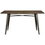 Alacrity 59" Wide Brown and Gray Rectangular Dining Table