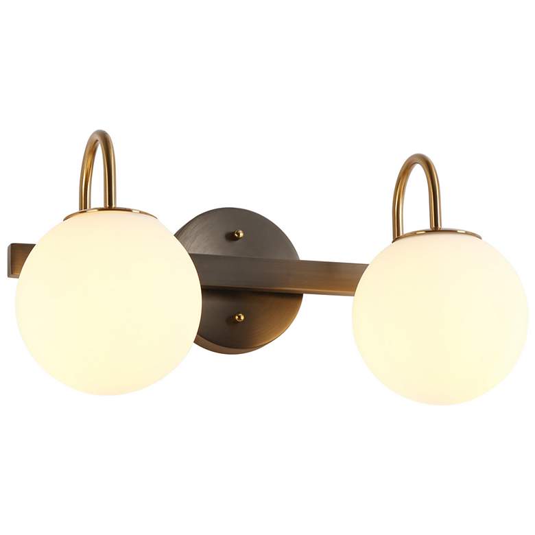 Image 1 Aladarimo 2-Light Opal Glass Bath Vanity Light