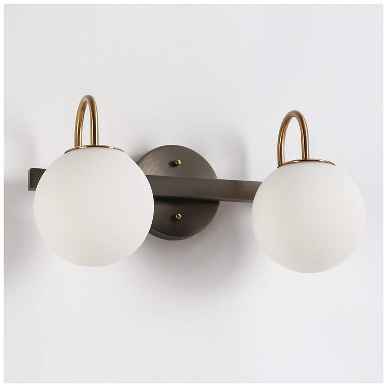 Image 3 Aladarimo 2-Light Opal Glass Bath Vanity Light more views